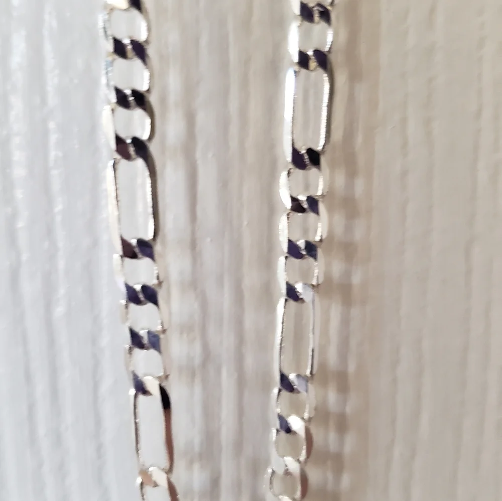 Silver Link Chain Necklace, 20", 925 Sterling Stamped, NWOT - Picture 5 of 7